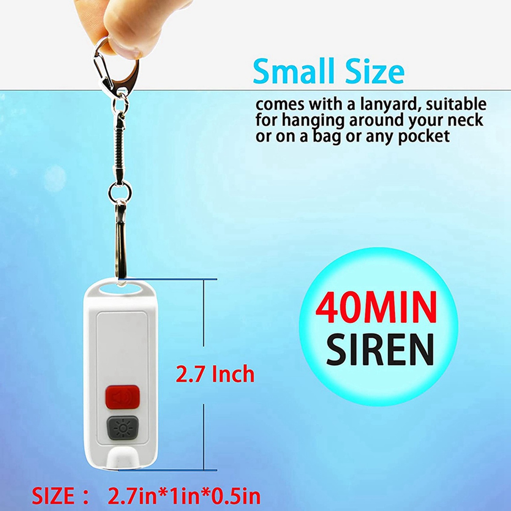 Personal Alarm Keychain - Alarme Pessoal FULL-2X, Alarme de Segurança