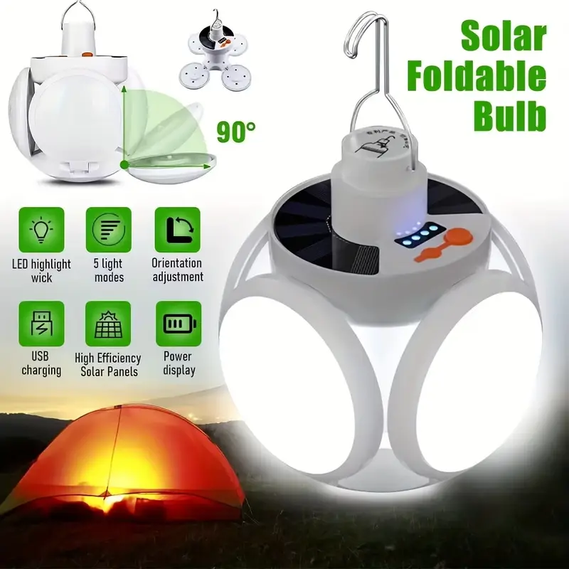 1 luz solar dobrável com carre - Power Outage Light avaliação e preço